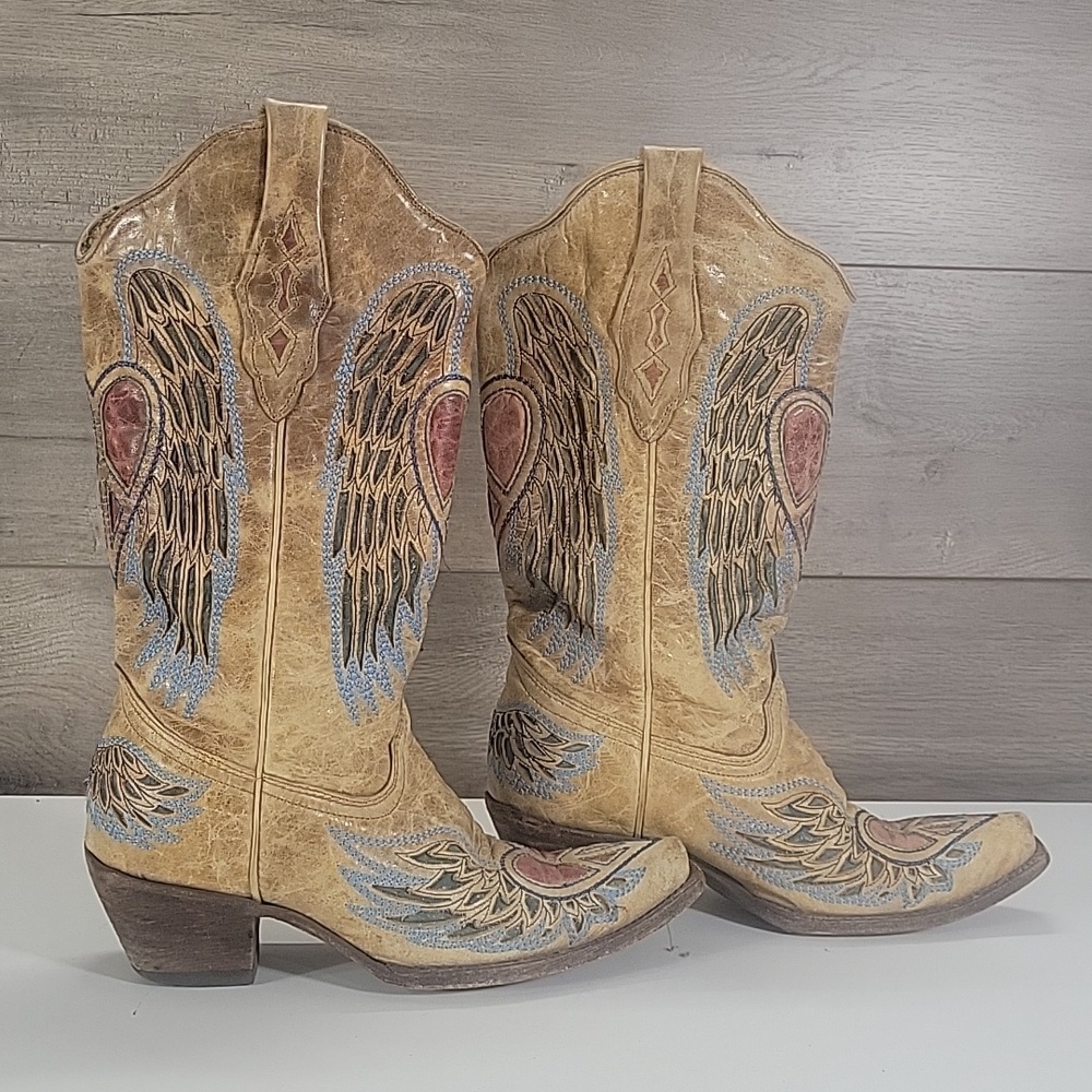 Corral Vintage Red Heart Western Boots Size 8.5 M - Picture 5 of 13